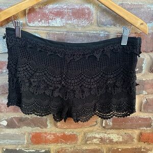 Pins & Needles Black Crochet Lace Shorts